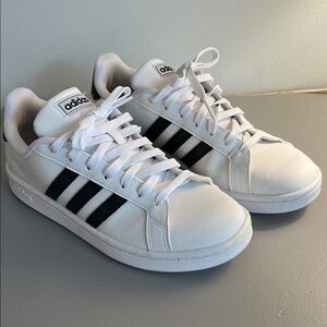 Adidas Classic White Sneakers with Black Stripes